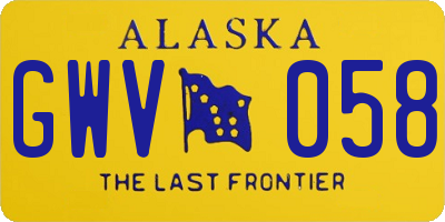 AK license plate GWV058