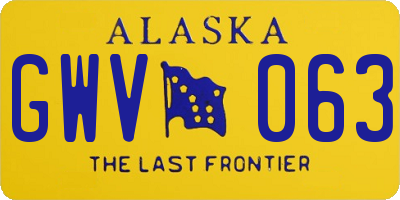 AK license plate GWV063