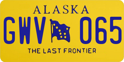 AK license plate GWV065