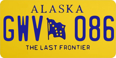 AK license plate GWV086