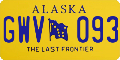 AK license plate GWV093