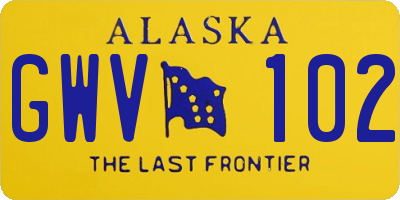 AK license plate GWV102