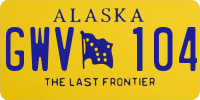 AK license plate GWV104
