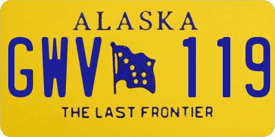 AK license plate GWV119