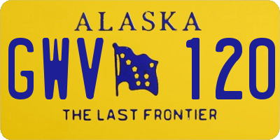 AK license plate GWV120