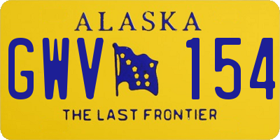 AK license plate GWV154