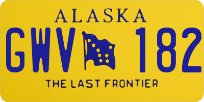 AK license plate GWV182
