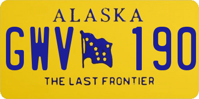 AK license plate GWV190