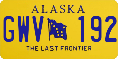 AK license plate GWV192