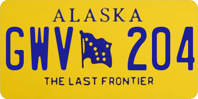 AK license plate GWV204