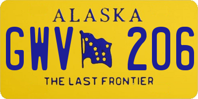 AK license plate GWV206