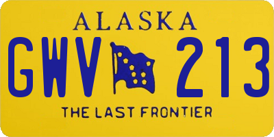 AK license plate GWV213