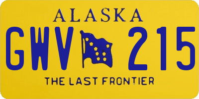 AK license plate GWV215
