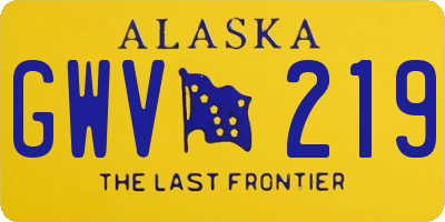 AK license plate GWV219