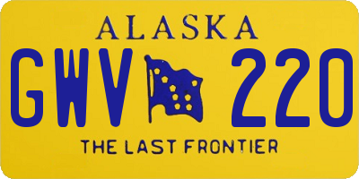 AK license plate GWV220