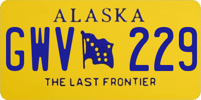 AK license plate GWV229