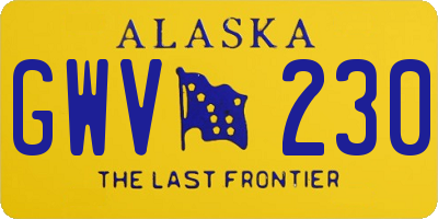 AK license plate GWV230