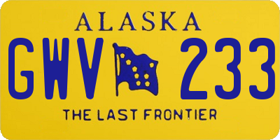 AK license plate GWV233