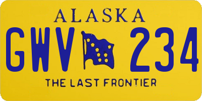 AK license plate GWV234