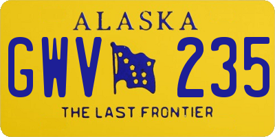 AK license plate GWV235