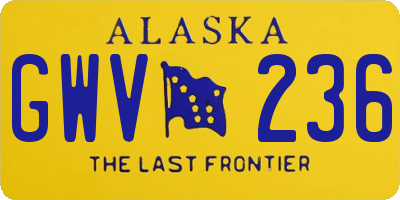AK license plate GWV236