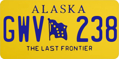 AK license plate GWV238