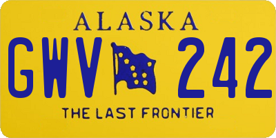 AK license plate GWV242