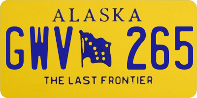 AK license plate GWV265