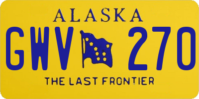 AK license plate GWV270