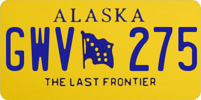 AK license plate GWV275