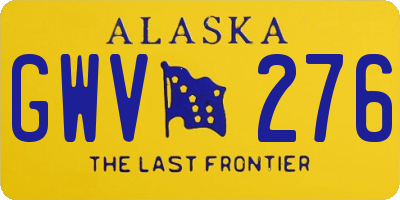 AK license plate GWV276