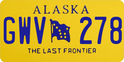 AK license plate GWV278