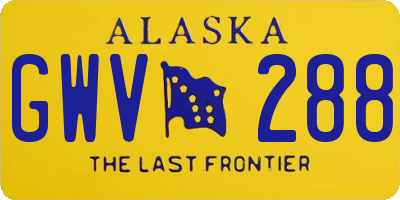 AK license plate GWV288
