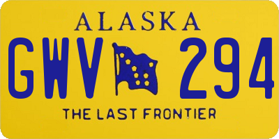 AK license plate GWV294