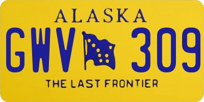 AK license plate GWV309
