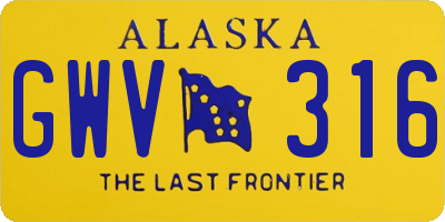 AK license plate GWV316