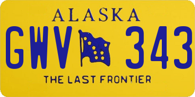 AK license plate GWV343