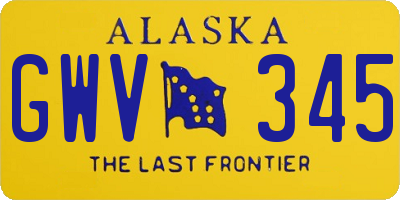 AK license plate GWV345