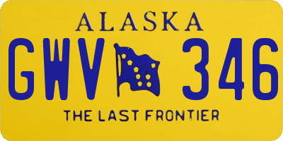 AK license plate GWV346
