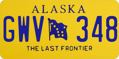 AK license plate GWV348