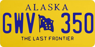 AK license plate GWV350