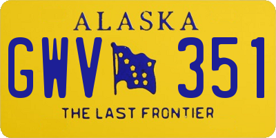 AK license plate GWV351