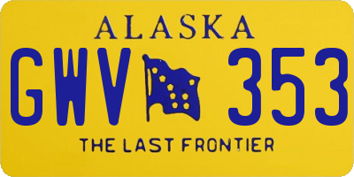 AK license plate GWV353