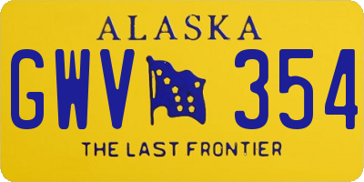 AK license plate GWV354