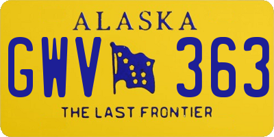 AK license plate GWV363