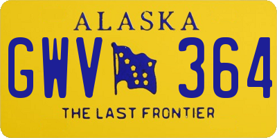 AK license plate GWV364
