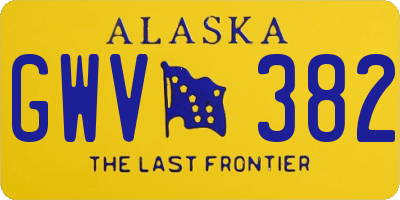 AK license plate GWV382