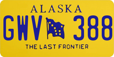 AK license plate GWV388