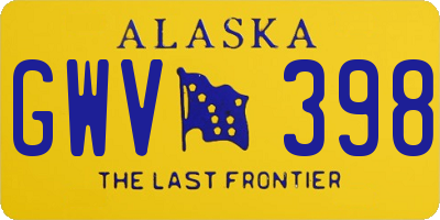 AK license plate GWV398