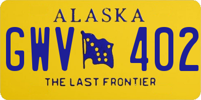 AK license plate GWV402